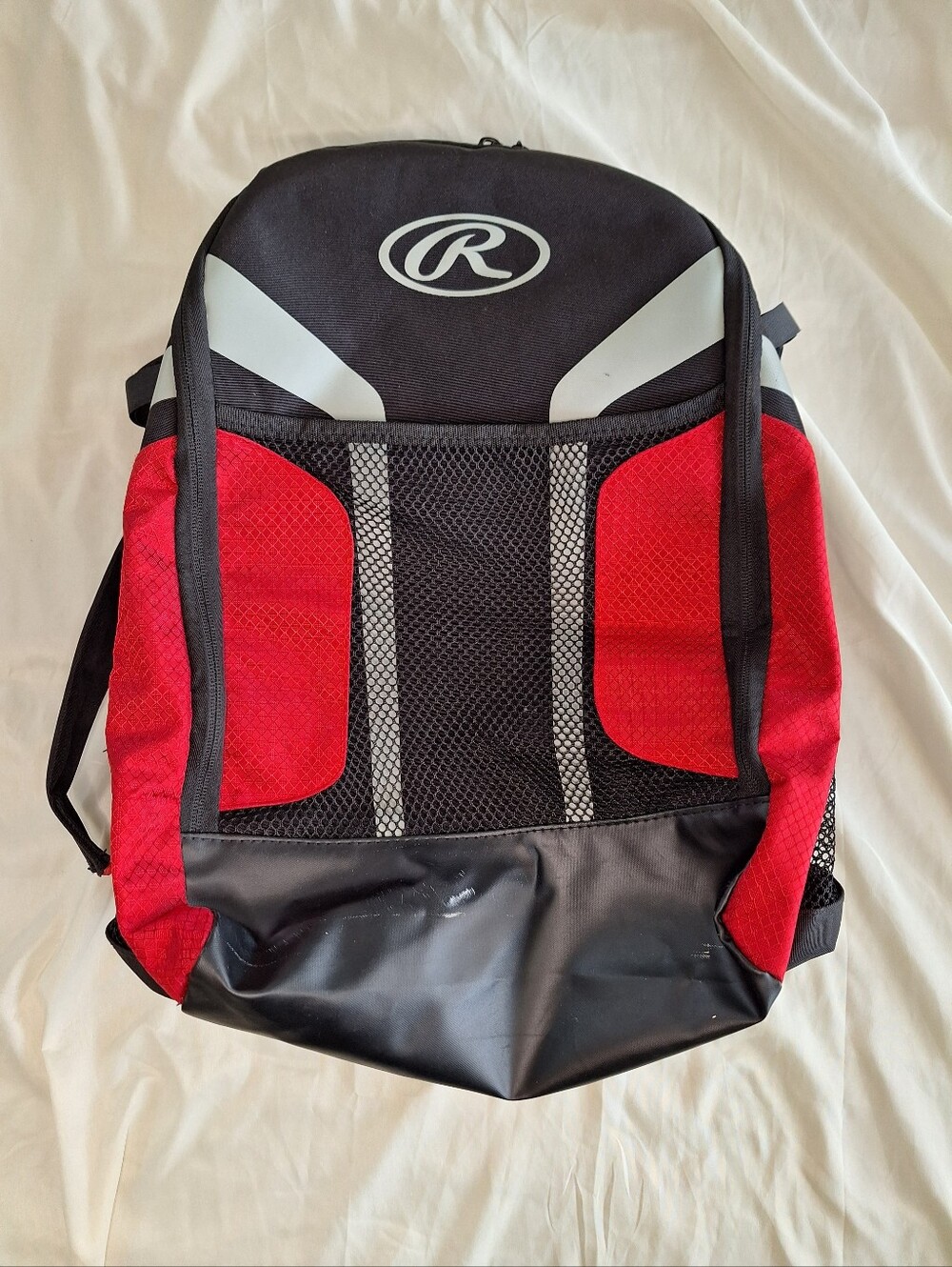 Rawlings R200 Youth Baseball Softball Backpack in Red, Gray & Black